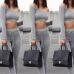 Grey Two Piece Set Women Tracksuit Off Shoulder T Shirt Crop Top Pencil Pants Leggings Set Bodycon Slim Suit