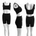 HAOYUAN 2 Piece Set Women Crop Tops and Biker Shorts Sweat Suits Sexy Club Outfits Two Piece Casual Tracksuit Matching Sets