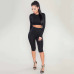 HAOYUAN 2 Piece Set Women Sexy Long Sleeve Top+Biker Shorts Track Suit Bodycon Tracksuit Casual Two Pieces Outfits Sweatsuit