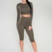 HAOYUAN 2 Piece Set Women Sexy Long Sleeve Top+Biker Shorts Track Suit Bodycon Tracksuit Casual Two Pieces Outfits Sweatsuit