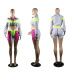 HAOYUAN 2 Two Piece Set Women Summer Clothes Festival Crop Top and Biker Shorts Suit Sexy Club Outfits Tracksuit Matching Sets