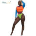 HAOYUAN Neon Green Sexy Two Piece Set Summer Beach Culb Outfits Crop Tops+Shorts Sets Plus Size Women 2 Piece Matching Suits