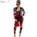 HAOYUAN Plus Size 2 Two Piece Set Women Clothes Striped Zip Tops+Bodycon Pants Sweat Suit Casual Outfits Matching Sets Tracksuit