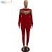 HAOYUAN Thick Velvet Sequin 2 Piece Set Women Tracksuit Hoodies Tops and Pant Casual Outfits Suits Fall Winter Velour Sweatsuit