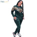 HAOYUAN Thick Velvet Sequin 2 Piece Set Women Tracksuit Hoodies Tops and Pant Casual Outfits Suits Fall Winter Velour Sweatsuit