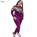 HAOYUAN Thick Velvet Sequin 2 Piece Set Women Tracksuit Hoodies Tops and Pant Casual Outfits Suits Fall Winter Velour Sweatsuit