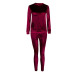 HENGSONG Autumn Women Warm Velvet 2 Two Piece Set Tracksuit Velor Smooth Soft Home Suit Women Fitness Set