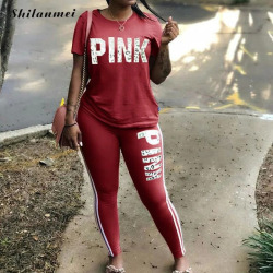 Hot Women Set Letter Print Sexy Sweatsuit Plus Size Tops+Skinny Pants Sweat Suits Two Piece Tracksuit Casual 2 Piece Set S-XXXL