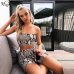 Hugcitar snake skin crop top sexy tank top shorts 2 pieces sets 2018 summer autumn women fashion elastic sportswear female set