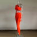 KGFIGU two piece set top and pants 2018 one shoulder orange color 2 piece set tracksuit women two piece outfits sexy tweed set