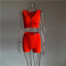 KGFIGU women sets 2019 New Arrivals one shoulder orange and green two pieces sets sexy tops and skirts tracksuits matching sets