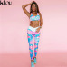 Kliou 2017 Retro Digital Printed letters workout Suit Fitness Tracksuit Women Set Female Sporting Bra Leggings women Clothing