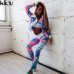 Kliou 2017 Retro Digital Printed letters workout Suit Fitness Tracksuit Women Set Female Sporting Bra Leggings women Clothing