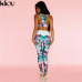 Kliou 2017 Retro Digital Printed letters workout Suit Fitness Tracksuit Women Set Female Sporting Bra Leggings women Clothing