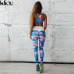 Kliou 2017 Retro Digital Printed letters workout Suit Fitness Tracksuit Women Set Female Sporting Bra Leggings women Clothing