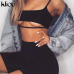 Kliou 2018 Summer Women Suit Two 2 Piece Set Sleeveless Strapless Sexy Casual Sporting Suit Set Solid Shorts Pants Tracksuit