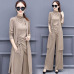 Knitted 3 Pieces Set Women Tracksuit Long Sleeve Cardigan and Sleeveless Pullover Tops and Wide Leg Pants Suit Women's Sets 2018