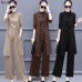 Knitted 3 Pieces Set Women Tracksuit Long Sleeve Cardigan and Sleeveless Pullover Tops and Wide Leg Pants Suit Women's Sets 2018