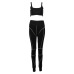 Kyliejenner Cotton Sports Two Pieces Gymwear Designer New Fashion Spaghetti Straps Elastic Waist Crop Top Legging Pants Set