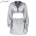 Macheda Reflective Two Piece Set Short Hooded Pullover Top And Skirt Set Gray 2 Piece Set Women Fashion Skirt Top Outfits Women