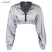 Macheda Reflective Two Piece Set Short Hooded Pullover Top And Skirt Set Gray 2 Piece Set Women Fashion Skirt Top Outfits Women