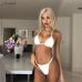 Macheda Silver Reflective Set Sexy Two Piece Set Lace Up Crop Top and Thong Shorts Beach Club Outfits 2pc Matching Sets New