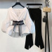 Neploe 2019 New Striped Blouse & Wide Leg Pants Set with Sashes Fashion Puff Sleeve Blusas + Flare Pants 2 PCs Women Suits 68191