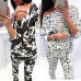 New Fashion two piece set 2Pcs Women Tracksuit patchwork Sptride Sweatshirt Pants Sets Lounge Wear Casual Suit cropped