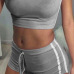 New Summer Women Sets Cropped Tops Shorts Set 2 Pieces Sets Women Tracksuit Cotton Blend T Shirt Shorts