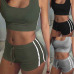 New Summer Women Sets Cropped Tops Shorts Set 2 Pieces Sets Women Tracksuit Cotton Blend T Shirt Shorts