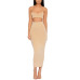 NewAsia 2 Layers Two Piece Set 2 Piece Set Women Outfits Crop Top And Skirt Set Matching Sets Woman Two Pieces Maxi Skirt Top