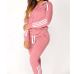 Patchwork Zipper Drawstring 2 Two Piece Set Top And Pants Elastic Tracksuit Women Hoodies 2019 Sportswear Sweat Suit  Dec27