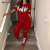 Pink Letter Print Tracksuits Women Two Piece Set 2018 Spring Plus Size T-Shirt Top And Pants Set Suits Casual Bodcon 2 Piece Set