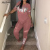 Pink Letter Print Tracksuits Women Two Piece Set 2018 Spring Plus Size T-Shirt Top And Pants Set Suits Casual Bodcon 2 Piece Set