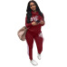 RAISEVERN 2019 Hot Letters Print Spring Tracksuit Women Casual Outfits Two Piece Set Pants Suits Plus Size Clothing Sets XXXL