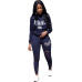 RAISEVERN 2019 Spring Letter Hot Print Tracksuit Women Casual Outfits 2 Two Piece Set Full Pants Suits Plus Size Clothing