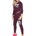 RAISEVERN Women Autumn 2 Piece Set Women Hot Letters Print Zipper Sweatshirt+PantSuit Tracksuit Long Sleeve Sportswear Outfit