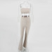 Reflective Summer Glitter Sexy Two Piece Set Solid Strapless Top And Long Pant Women Set Party 2 Piece Set Women Outfits Set