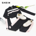 SHEIN Colorblock Black Zip Front Striped Slim Fit Sweatshirt and Pants Set Crop Top Autumn Casual Sporting Women Two Piece Sets