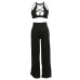 Sexy Women Two Pieces Set Turtleneck Sleeveless Hollow out Crop Top High Waist Split Pant Fashion Sets Party Clubwear For Ladies