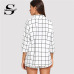 Sheinside Black and White Plaid Notched Blazers With Self Tie Waist Shorts Womens Two Piece Sets 2019 Elegant 2 Piece Women Set