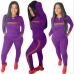 Stripe Tracksuits 2 Set Piece Set Woman Tops Sweatshirt Long Pants Pockets Club Suits Overalls Outfit