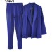 TAOVK Office Lady Pant Suits Women's Sets Belt Blazer top and pencil pants two piece outfits femme ensemble Pantsuit Spring 2019