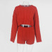 Tobinoone Two Piece Set Women Set Autumn Winter Outfits Long Sleeve Knit Sweater top and shorts Suit Sexy Sweater Set