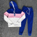 Tracksuit 2pcs Women Set Hoodies Crop Top Sweatshirt+Side Stripe Pants Hooded 2 Pieces Sets Women Clothing Suits Female