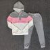 Tracksuit 2pcs Women Set Hoodies Crop Top Sweatshirt+Side Stripe Pants Hooded 2 Pieces Sets Women Clothing Suits Female