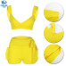 Two Piece Set 2019 Summer women crop tops High Waist Shorts 2pcs Ruffles Bow outfits Ladies Yellow Slim matching Clothes sets