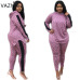 VAZN Autumn Lady Hot Casual Brand Women 2 Piece Set Solid Hooded Full Sleeve Full Length Age Reduction Women Bodyocn Set MJ1027