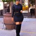 Women Autumn Knitted Dress Sexy 2 Piece Set Fashion Hollow Out Holes Bodycon Mini Dress Sexy Crop Top Ladies Two Piece Set