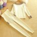 Women Knit Sweaters Long Pants 2PCS Sets O Neck Long Sleeve Sweater Pullovers Trousers Suits